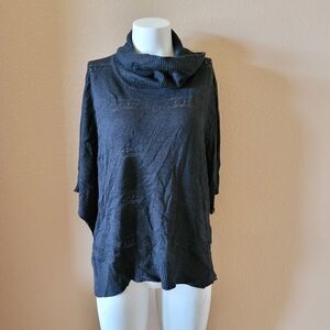 Cowl pullover sweater batwing relaxed wide top